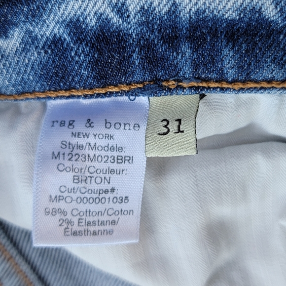 Rag and Bone Fit 2 Slim Button Up Size 31 men's jeans - Picture 8 of 11